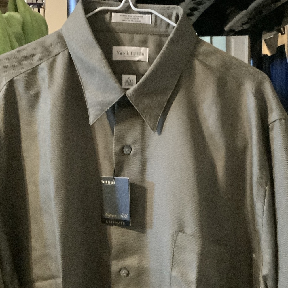 Van Heusen Super silk ultimate Dark‎ Gray Dress Shirt